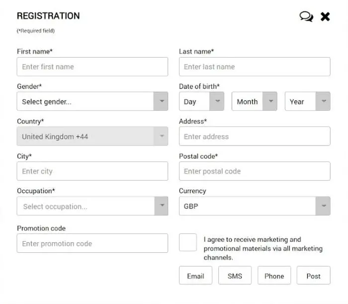 Interbet Registration Process
