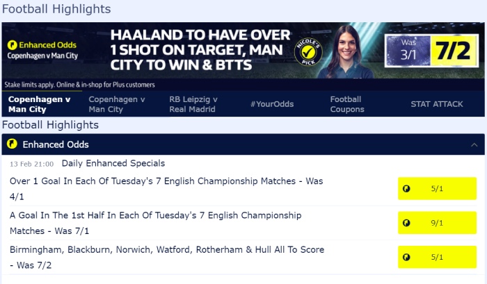 Live Football Bet William Hill